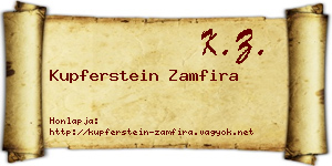 Kupferstein Zamfira névjegykártya